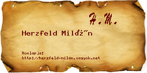 Herzfeld Milán névjegykártya